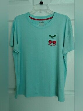 Women’s Mint Short-Sleeve Cherry Graphic Sleep Tee